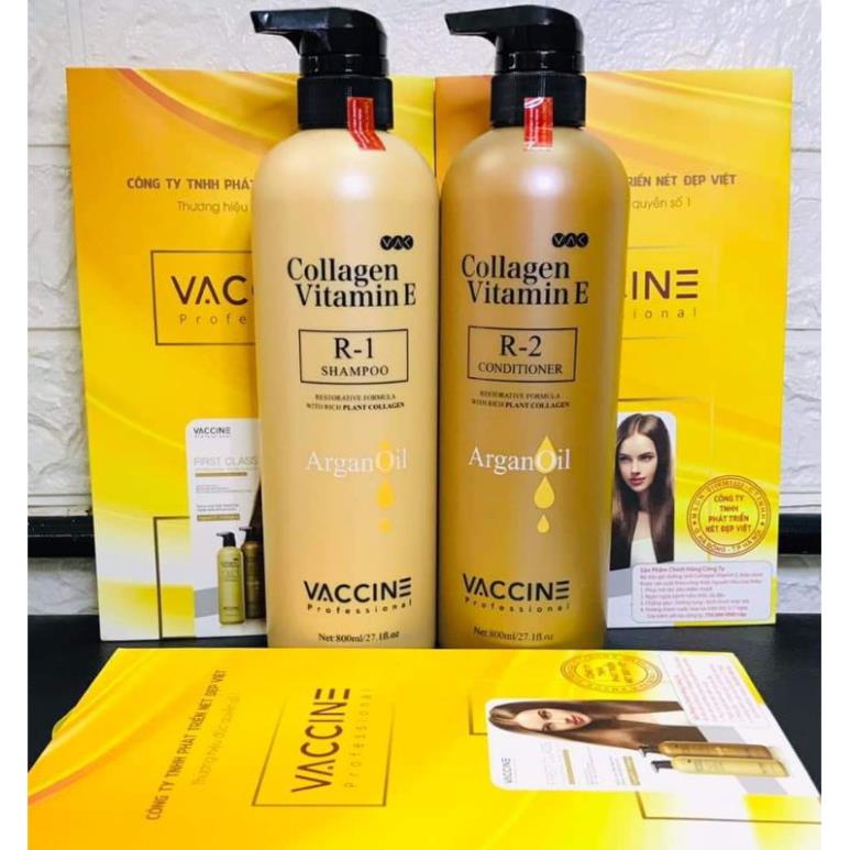 Dầu Gội COLLAGEN VITAMIN E VACCINE 800ML X2 Hàng Chính Hãng