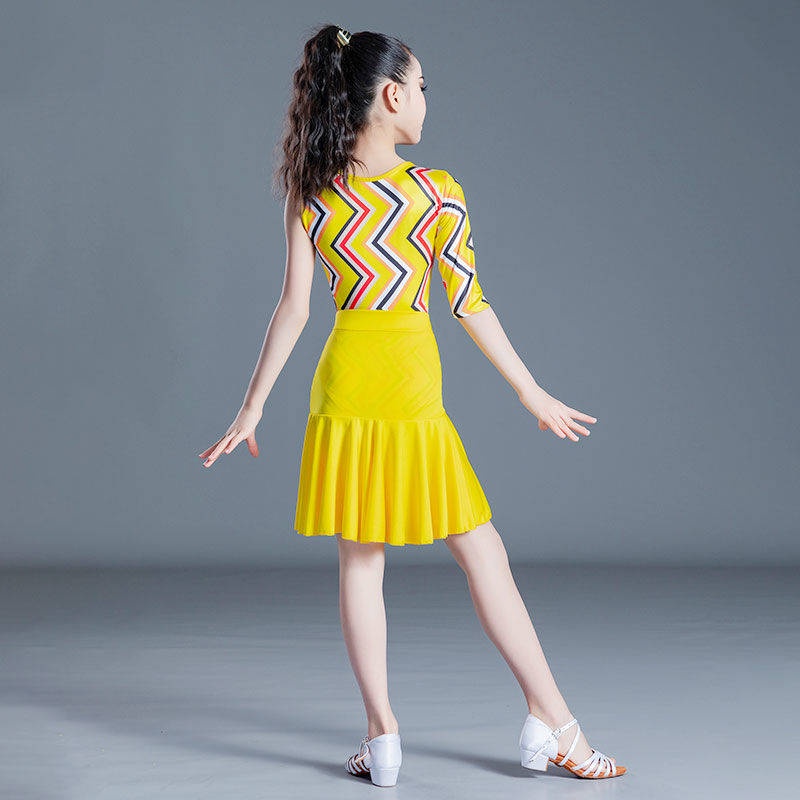 Bé gái váy latin Vớ Nhảy Latin & Nhảy Latin Cho Trẻ Em#Đầm Khiêu Vũ Hai Dây Xẻ Tà 39; s Thời Trang Mùa Hè Mới Cho Nữ