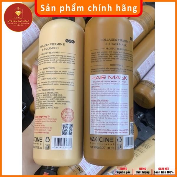 Dầu Gội COLLAGEN VITAMIN E VACCINE 800ML Hàng Chính Hãng