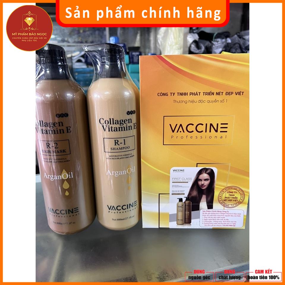 Dầu Gội COLLAGEN VITAMIN E VACCINE 800ML Hàng Chính Hãng
