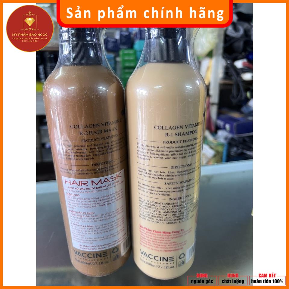 Dầu Gội COLLAGEN VITAMIN E VACCINE 800ML Hàng Chính Hãng