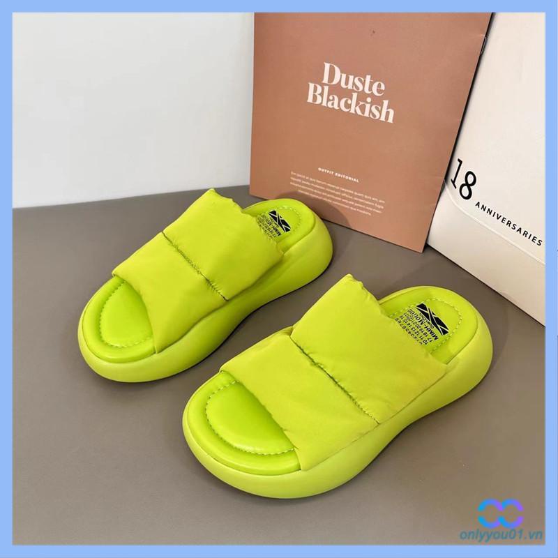 Dép lê đế cao mùa hè thoải mái bánh mì thời trang