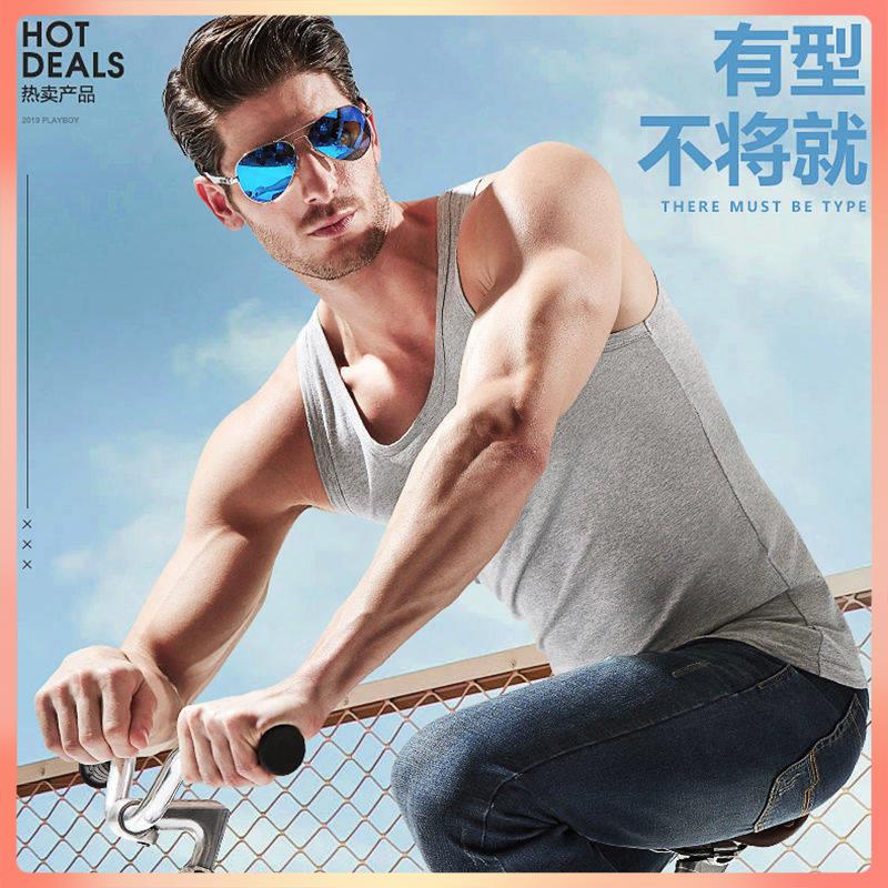 Áo Lót Thể Thao Playboy Không Tay Chất Liệu Cotton Thời Trang Mùa Hè Dành Cho Nam Giới