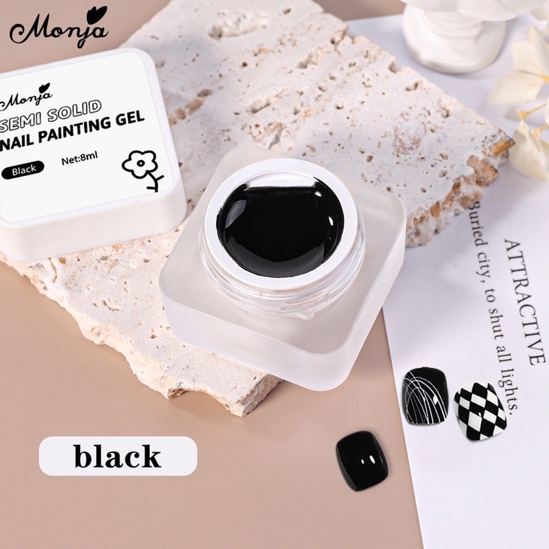 Gel vẽ móng đen trắng daily