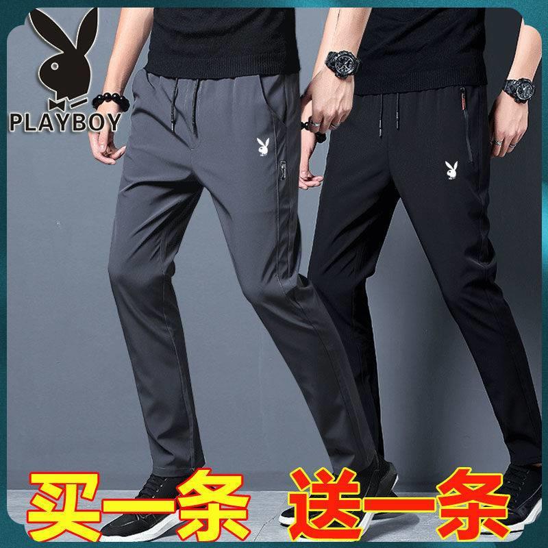 Quần Thể Thao Playboy Dáng Suông Rộng Chất Liệu Dày Dặn Co Giãn Thời Trang Xuân Thu Cho Nam Giới