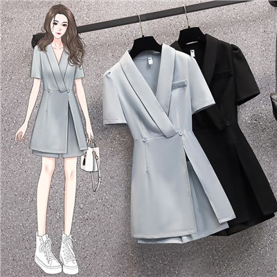 ☈℗♕Mùa hè 2023 khí chất mới cao cấp phù hợp với váy quần short phong cách nước ngoài chị béo phong cách nước ngoài bộ đồ