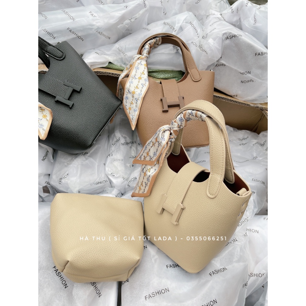 Túi Tote - túi xách tay chữ H da mềm khuyến mãi khăn quấn quai - Hà Túi