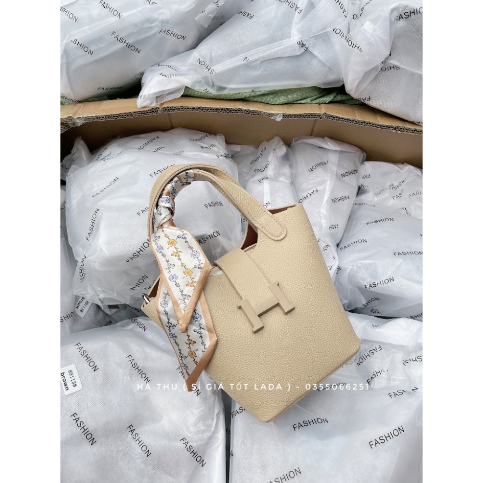 Túi Tote - túi xách tay chữ H da mềm khuyến mãi khăn quấn quai - Hà Túi