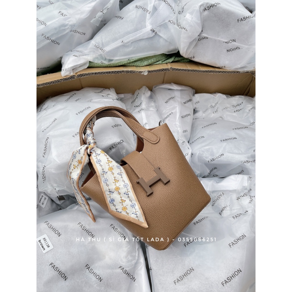 Túi Tote - túi xách tay chữ H da mềm khuyến mãi khăn quấn quai - Hà Túi