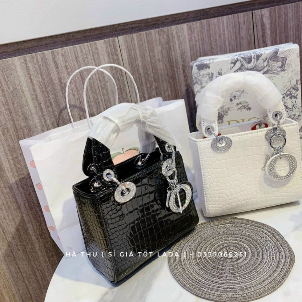 Túi xách Đi ô lady da răn xách tay xa hoa Size 17  - Hà Túi