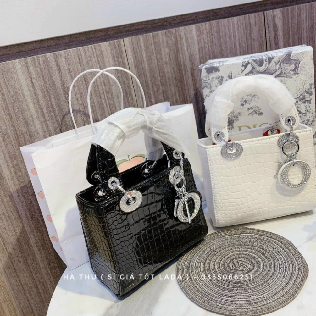 Túi xách Đi ô lady da răn xách tay xa hoa Size 17  - Hà Túi