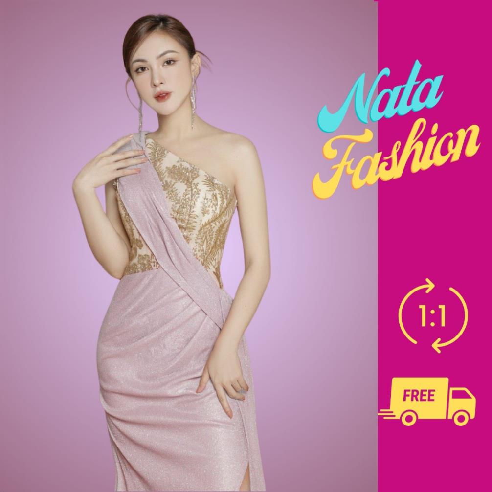 Đầm Dạ hội Sang Trọng, Đầm Dự Tiệc Dáng Dài, Đầm Lệch Vai Kim Tuyến Phối Ren