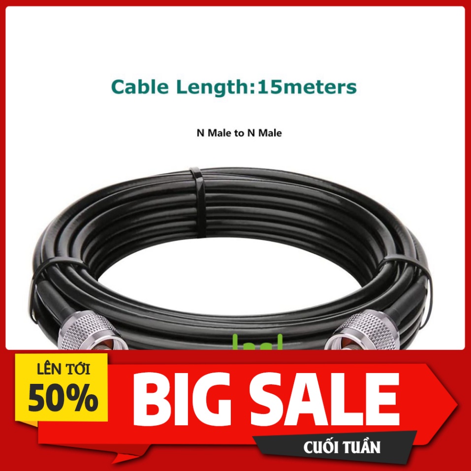 Dây Cáp Đồng Trục 10 Mét 15 Mét Với Đầu Kết Nối Cho Ăng Ten Lắp Cho Bộ Kích Sóng 4g -Kichsong4g