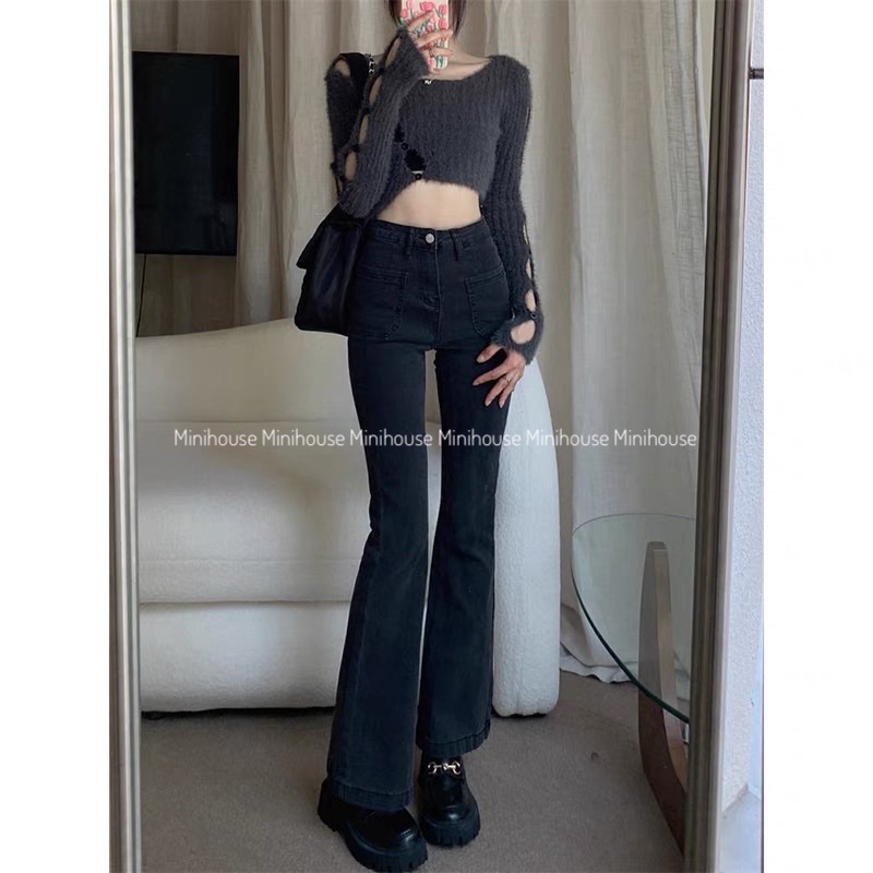 đc Hot ] Quần loe xám 2 túi mặt trước DC c | BigBuy360 - bigbuy360.vn