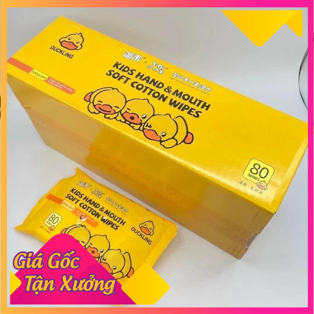 THÙNG 10 GÓI KHĂN ƯỚT VỊT VÀNG KHÔNG MÙI, GIẤY ƯỚT AN TOÀN CHO BÉ, HỘP 10 GÓI KHĂN ƯỚT VỊT VÀNG KHÔNG MÙI  -Lemarsx