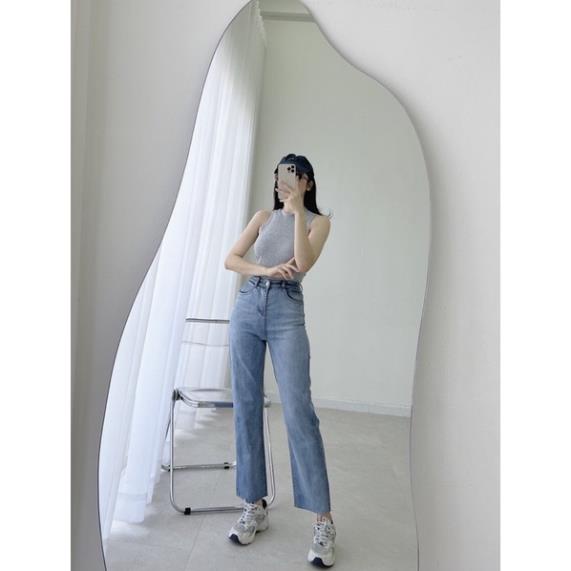 đc Hot Quần jean ống đứng nữ co dãn màu xanh DC c | BigBuy360 - bigbuy360.vn