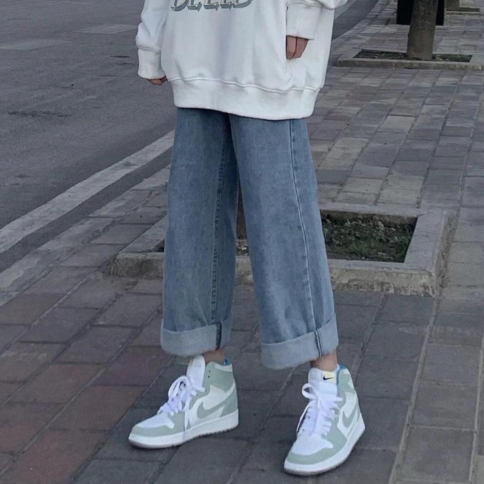 đc Hot Quần jean ống rộng cạp cao ulzzang DC c | BigBuy360 - bigbuy360.vn