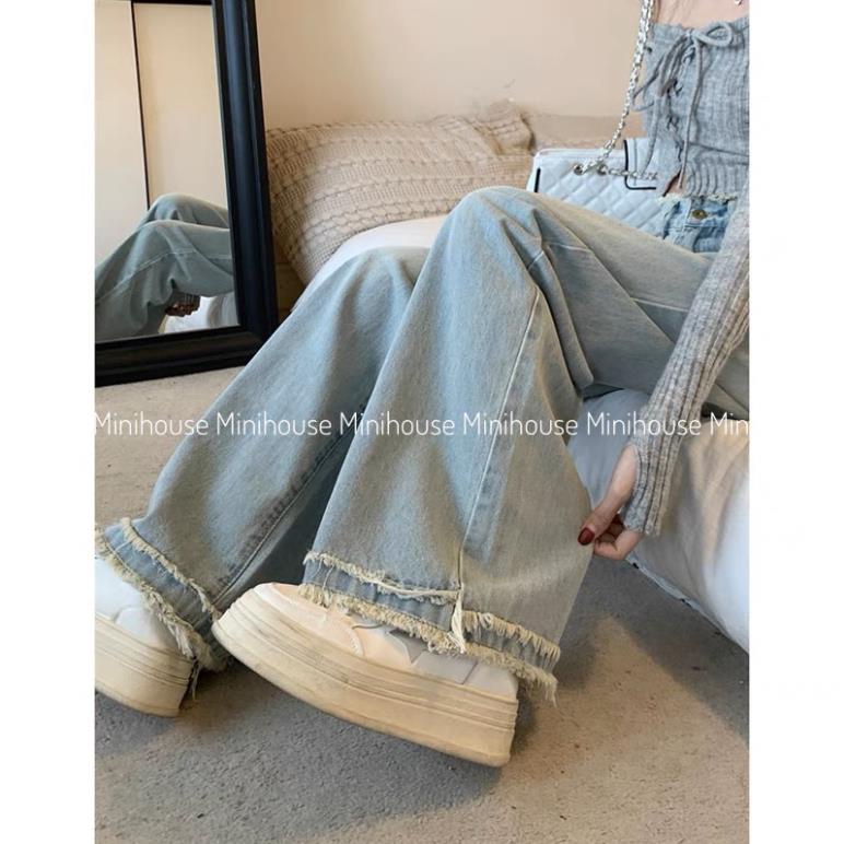 đc Hot Quần ống rộng xanh nhạt tua rua trên dưới DC c