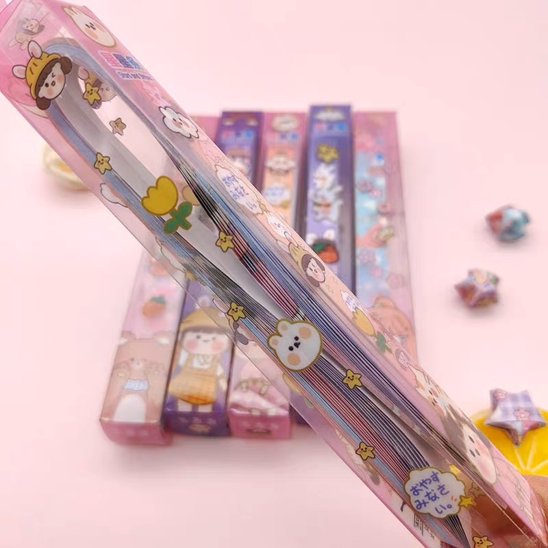 110 Tờ Giấy Gấp Sao, Giấy Gập Sao Hoạ Tiết Cute  -Lemarsx