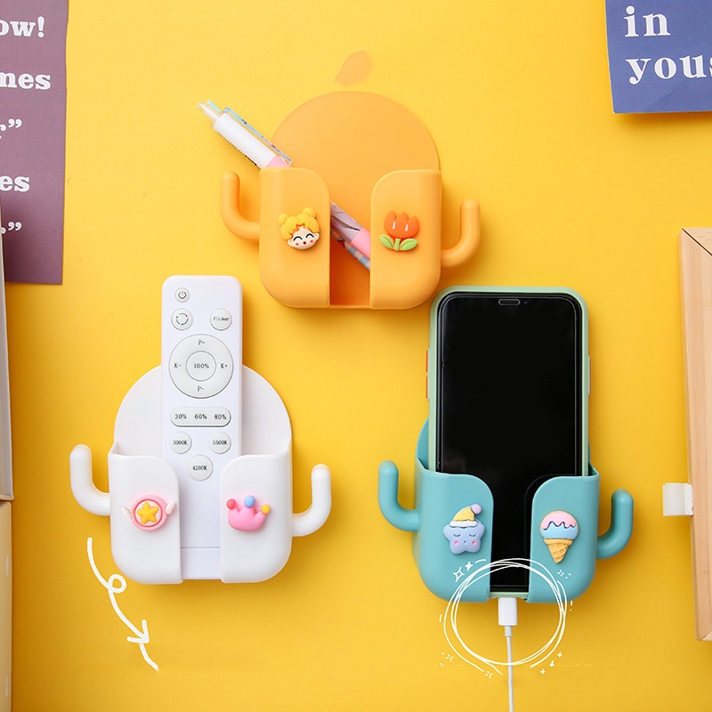 Kệ dán tường để remote điện thoại, đựng đồ đa năng có tai treo đồ, Móc dính tường để đồ siêu chắc chắn Molangshop