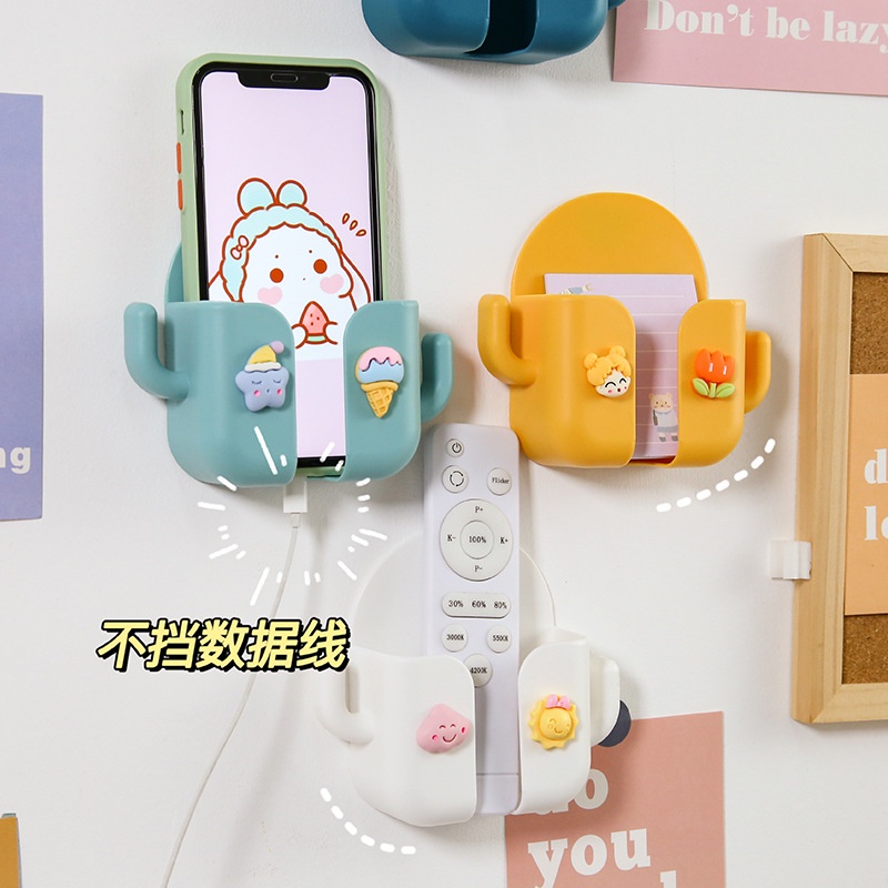 Kệ dán tường để remote điện thoại, đựng đồ đa năng có tai treo đồ, Móc dính tường để đồ siêu chắc chắn Molangshop