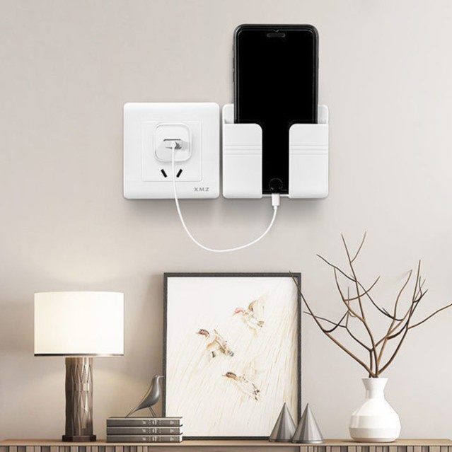 Kệ dán tường để remote điện thoại, đựng đồ đa năng có tai treo đồ, Móc dính tường để đồ siêu chắc chắn Molangshop