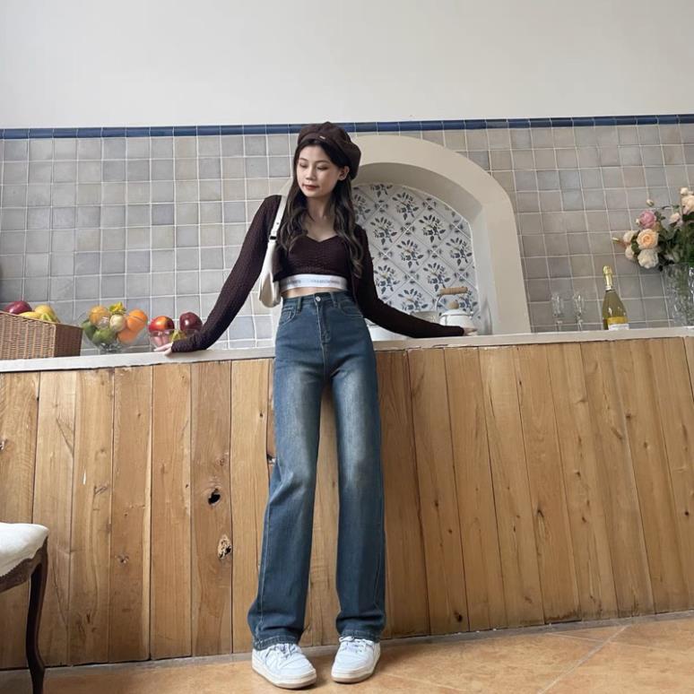 đc Hot Quần ống đứng màu xanh đậm mài giữa DC c | BigBuy360 - bigbuy360.vn