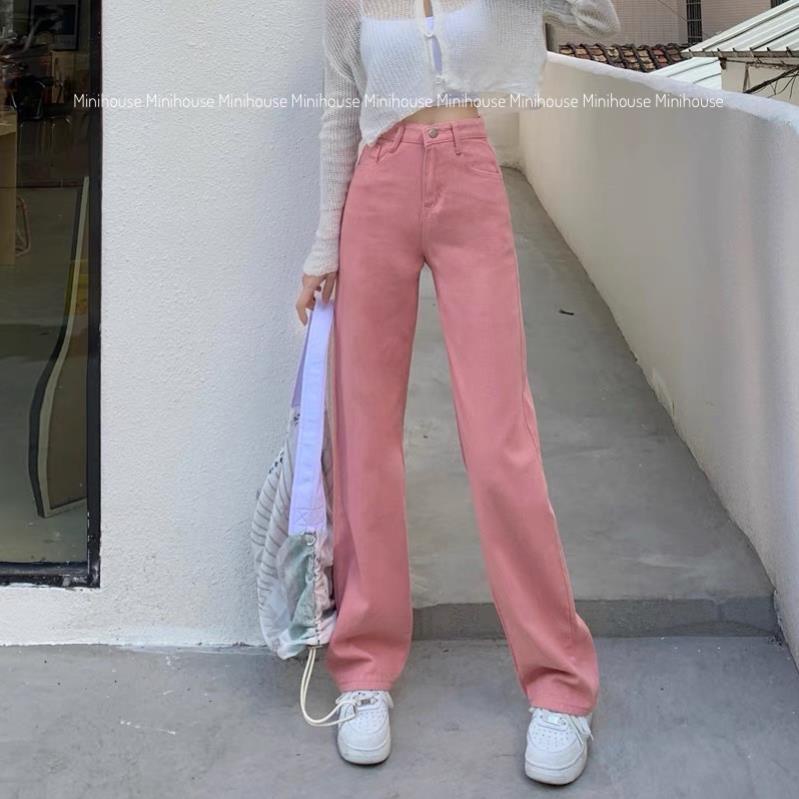 đc Hot Quần jean suông ống rộng cạp cao nữ màu trắng DC c | BigBuy360 - bigbuy360.vn