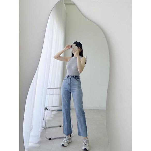 đc Hot Quần jean ống đứng nữ co dãn màu xanh DC c | BigBuy360 - bigbuy360.vn