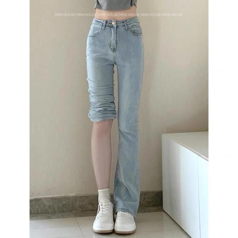 đc Hot  Quần jeans nữ ống loe màu xanh nhạt phong cách Ulzzang DC c | BigBuy360 - bigbuy360.vn