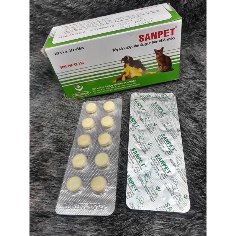 1 v t.ẩ.y g.i.u.n s.a.n.p.e.t cho chó mèo 💊💊 Xổ giun sán cho thú cưng