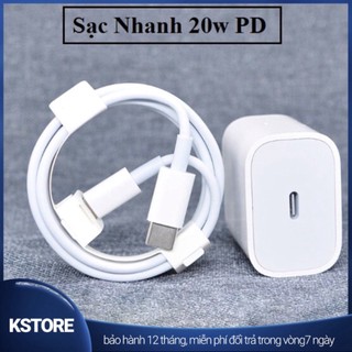 Bộ củ cáp sạc nhanh 20w cho ip 7/8/x/11/12/13/14. cáp typec to 20w sạc cực nhanh công nghệ pd