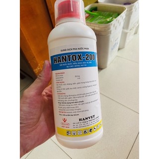 Hantox -200 1lít diệt muỗi, ruồi, kiến, gián, rận, ve, ghẻ, bọ chét, mồng, mạt gà