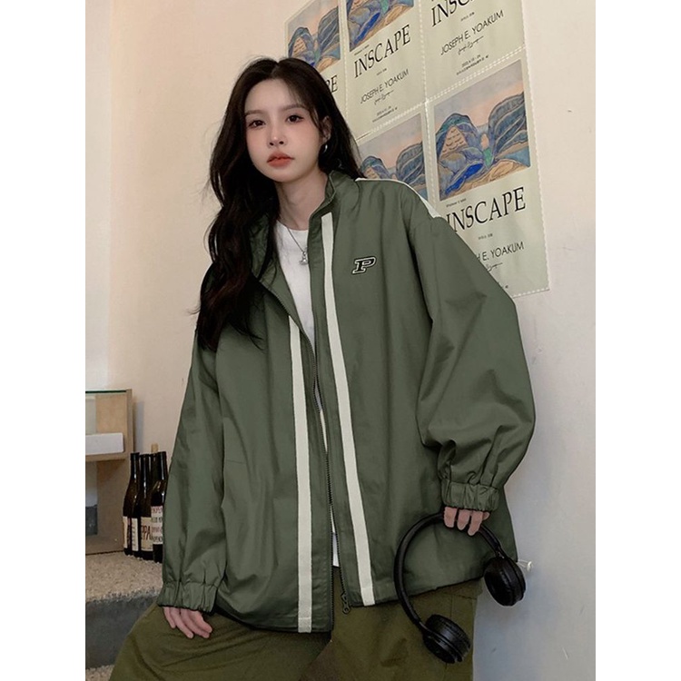 Áo Khoác Bóng Chày Cổ Đứng Thời Trang Xuân Thu 2023 Dành Cho Nữ