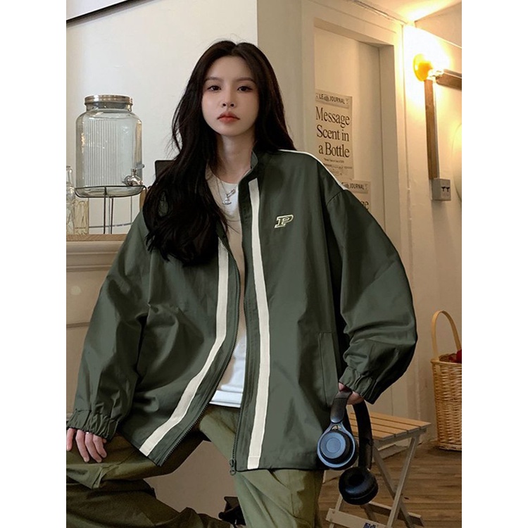 Áo Khoác Bóng Chày Cổ Đứng Thời Trang Xuân Thu 2023 Dành Cho Nữ