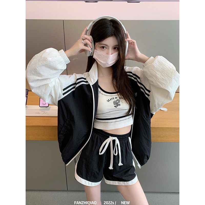 Áo Khoác Bóng Chày Mỏng Dáng Rộng Phong Cách Hàn Quốc Thời Trang Mùa Thu Cho Nữ