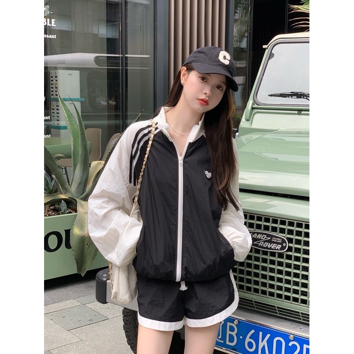 Áo Khoác Bóng Chày Mỏng Dáng Rộng Phong Cách Hàn Quốc Thời Trang Mùa Thu Cho Nữ