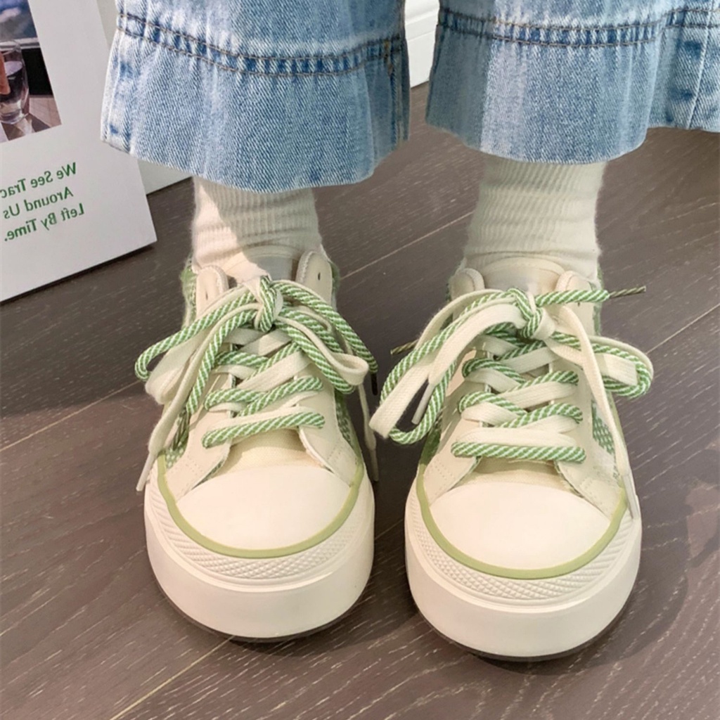 Giày Thể Thao Vải Canvas Đế Dày Thời Trang Mùa Hè Dễ Phối Đồ