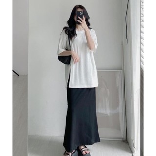 [Mã TOPSMW giảm đến 10k đơn 99k] [Mã TOPTREND giảm 10k đơn 99k] Áo nữ thun gân form rộng tay lỡ basic dễ phối đồ AO2