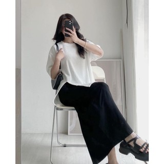 [Mã TOPSMW giảm đến 10k đơn 99k] [Mã TOPTREND giảm 10k đơn 99k] Áo nữ thun gân form rộng tay lỡ basic dễ phối đồ AO2