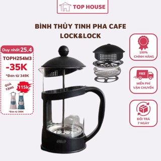 Bình thủy tinh pha trà cà phê pháp lock&lock french press bình pha sữa chịu nhiệt dung tích 800ml llg018 top house