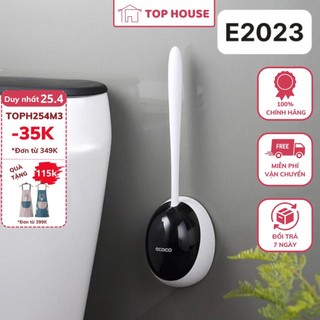 Bộ Chổi Cọ nhà vệ sinh nhà tắm cọ toilet thông minh bằng silicone gắn tường có nắp đậy Ecoco E2023 Top House
