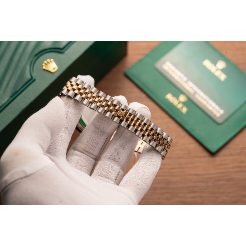 Đồng hồ nữ cao cấp Rolex máy Thụy Sĩ size 31mm dây thép demi mặt khảm lục bảo hành 2 năm