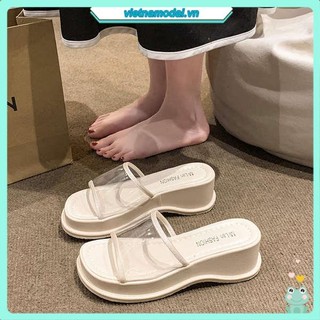 Dép xăng đan đế dày dép lê nhỏ giày tiên nữ mẫu mới quai trong suốt