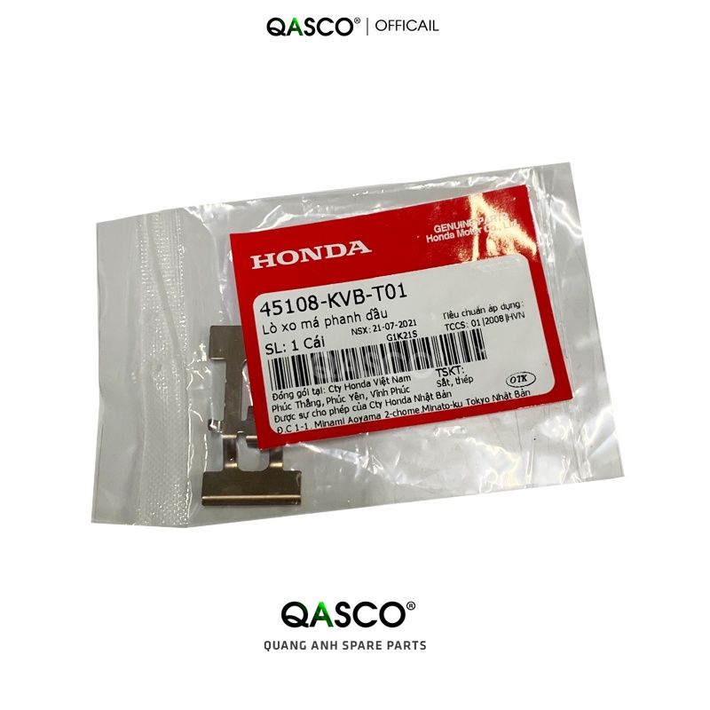 (45108KVBT01)Lò xo má phanh dầu HONDA AB 125 / Click / Lead / Vision (1339)