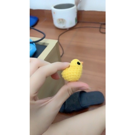 Móc khoá gà con mini bằng len handmade