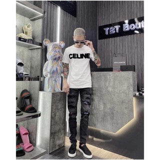 Omg - áo phông nam nữ celine logo in nổi siêu đẹp chất liệu cotton co giãn 4 chiều siêu hot hè 2023