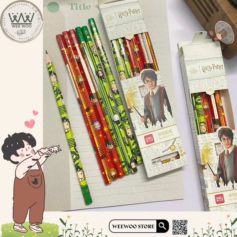 Bút chì gọt Deli x Harry Potter ngòi HB thân bút lục giác - WeeWoo Store