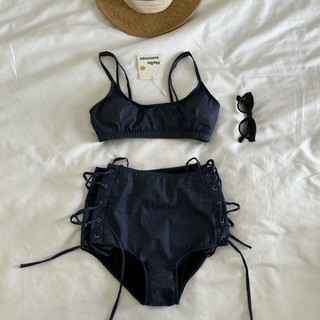 Set bikini xanh denim