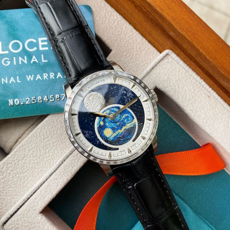 Đồng hồ nam cao cấp Agelocer lộ cơ máy Thụy Sĩ size 40mm dây da bảo hành 2 năm